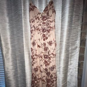Lulus Rose Gold Sequin Mermaid Maxi